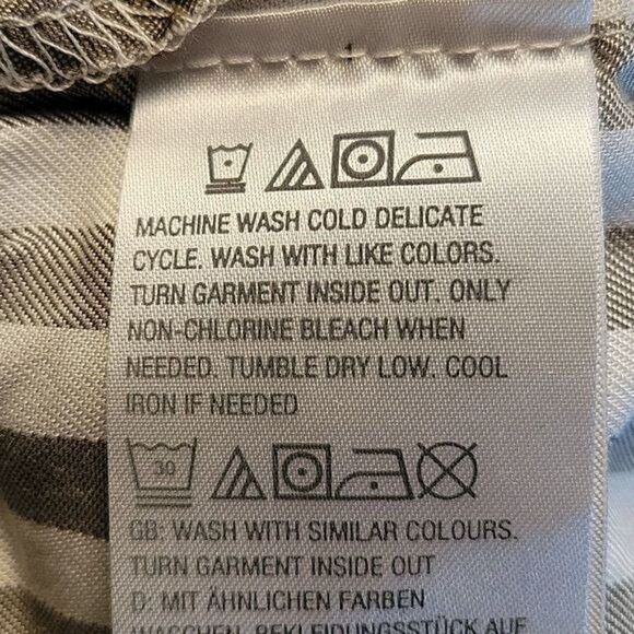 NWOT Denim & Co. Naturals Striped Button-Front Top - Picture 10 of 13